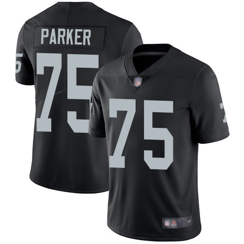 Men Oakland Raiders Limited Black Brandon Parker Home Jersey NFL Football 75 Vapor Untouchable Jersey